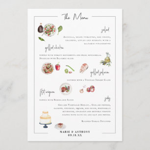 Illustrated Bespoke Wedding Menu