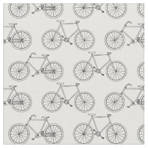 Illustrated Bicycles Pattern Bicycle Outlines Fabric