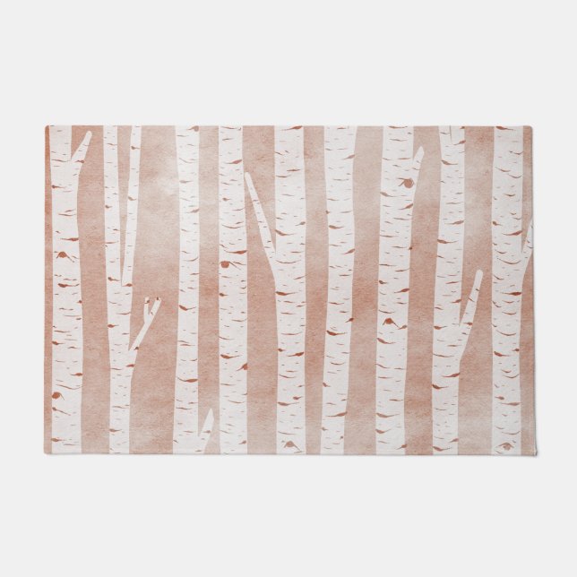 Illustrated Birch Trees Doormat (Front)