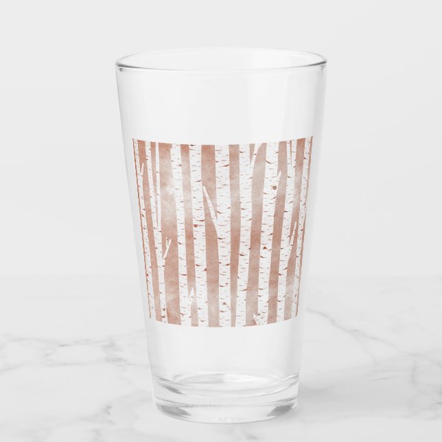Illustrated Birch Trees Glass (Front)