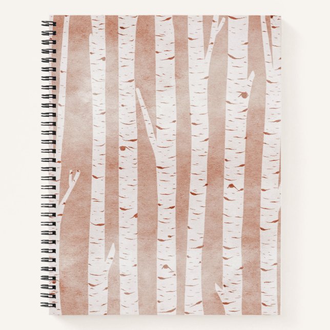 Illustrated Birch Trees Notebook (Front)