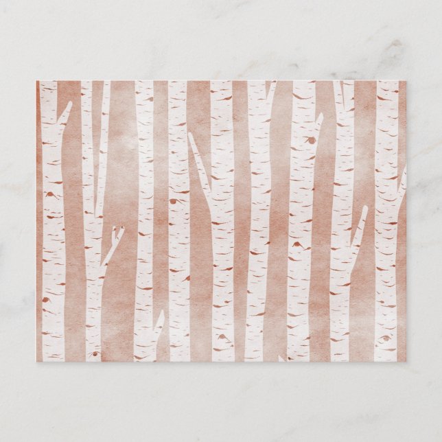 Illustrated Birch Trees Postcard (Front)