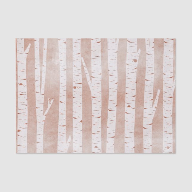 Illustrated Birch Trees Tissue Paper (Front)