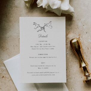 Illustrated Birds Whimsical Wedding Details Enclosure Card