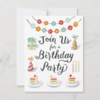Illustrated Birthday Party Invitation