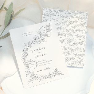 Illustrated Botanical Budget Black & Cream Wedding