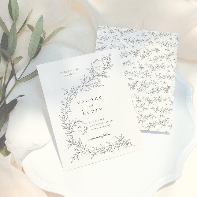 Illustrated Botanical Budget Black & Cream Wedding (Creator Uploaded)