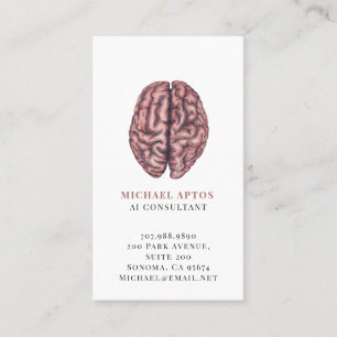Illustrated Brain AI Consultant Business Card