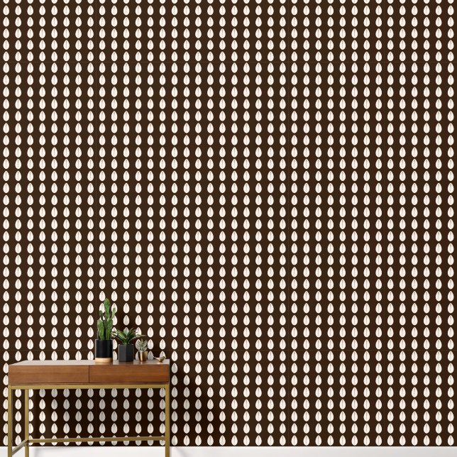Illustrated Brown Cowry Shell Pattern Wallpaper (Hallway)