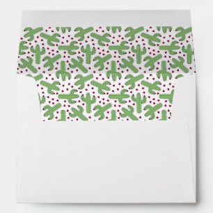 Illustrated Cactus & Pink Flowers Pattern Envelopes