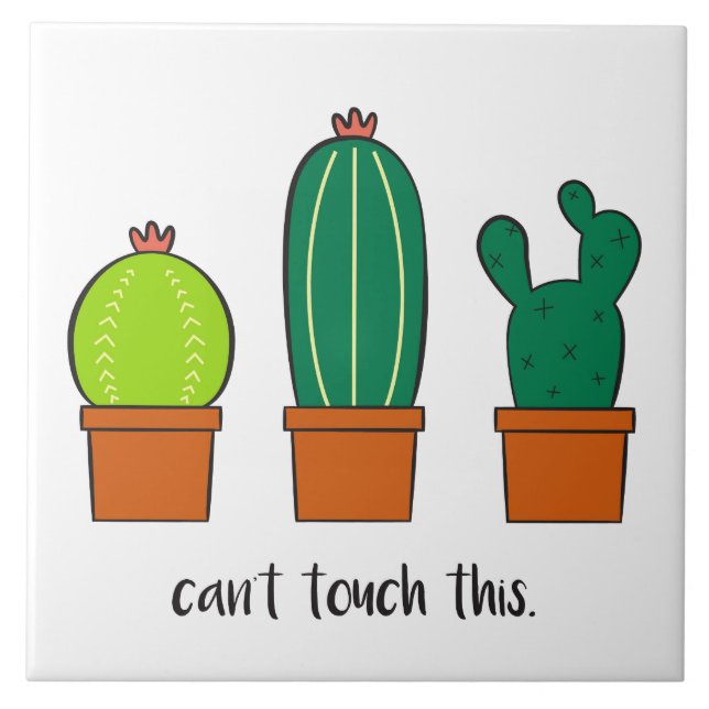 Illustrated Cactus Tile (Front)