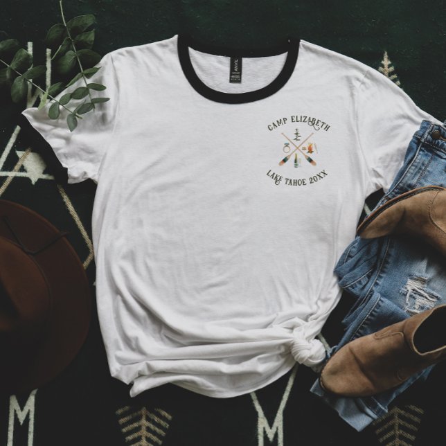 Illustrated Camping | Bachelorette Bridesmaid T-Shirt (Creator Uploaded)