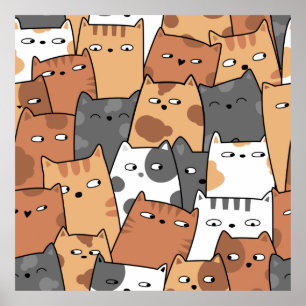 illustrated cats design poster