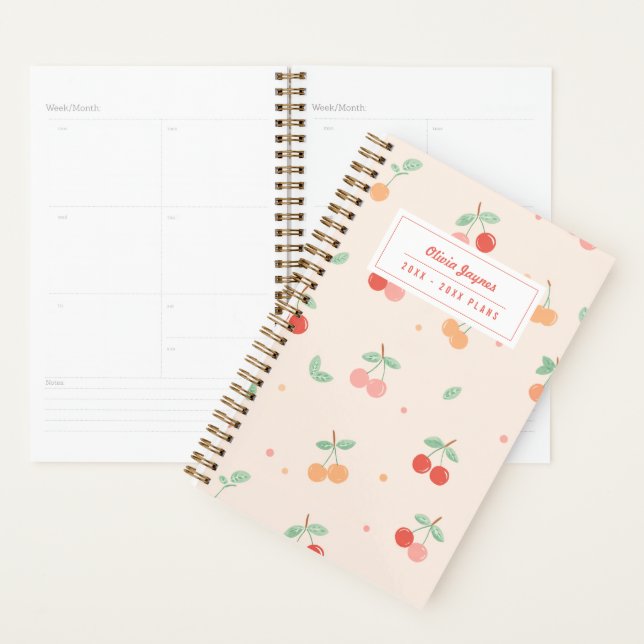 Illustrated Cherries Fruit Custom 2027 Planner (Display)