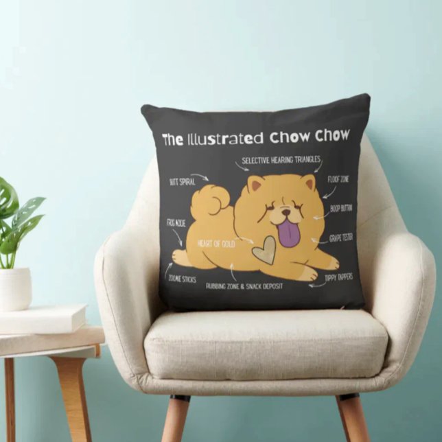 ILLUSTRATED CHOW  2 sizes Cushion (Creator Uploaded)