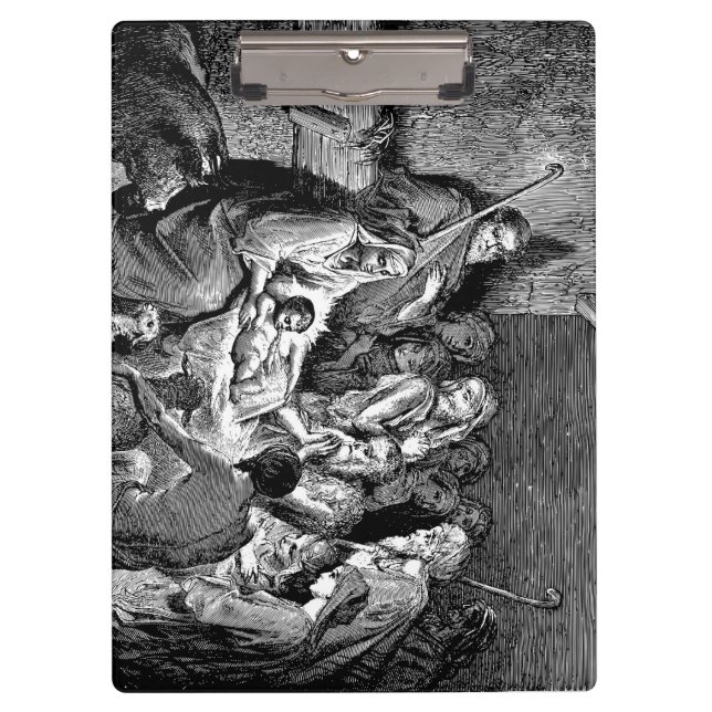 Illustrated Christmas Nativity Scene Clipboard (Front)