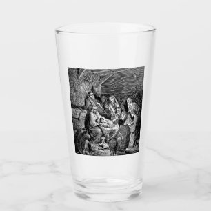 Illustrated Christmas Nativity Scene Glass
