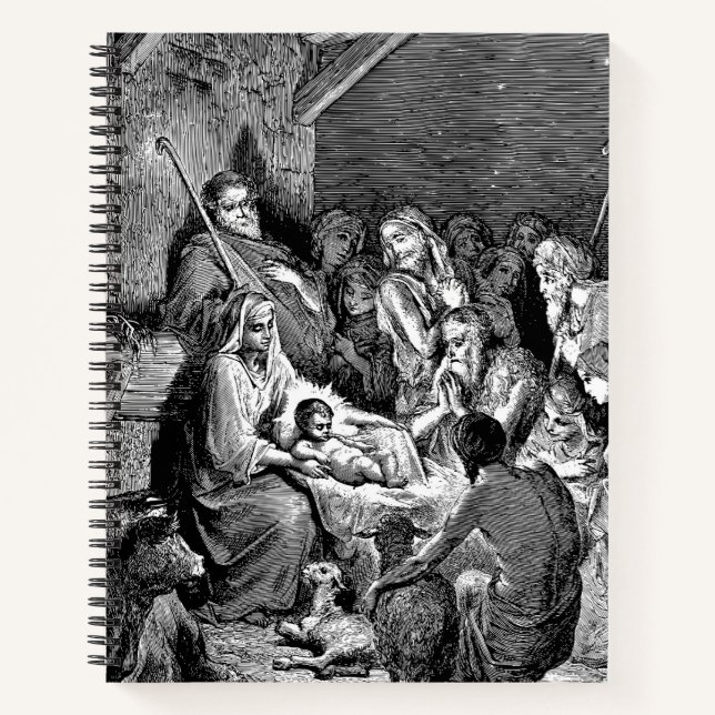 Illustrated Christmas Nativity Scene Notebook (Front)