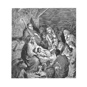 Illustrated Christmas Nativity Scene Notepad