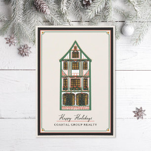 Illustrated Christmas Timber Frame Non Photo Holiday Card