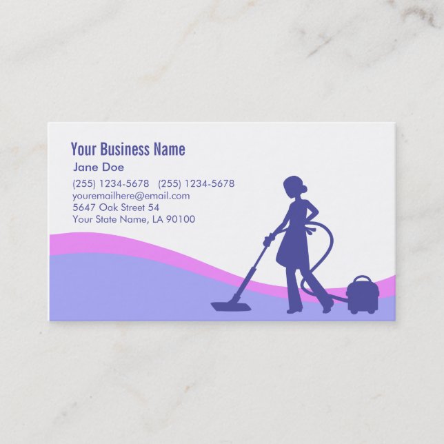 Illustrated Cleaning Business Card (Front)