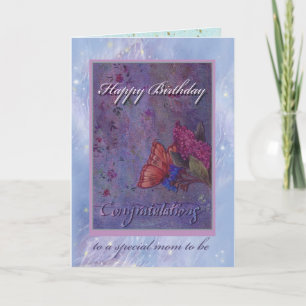 illustrated congrats to mum to be birthday card