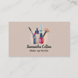 Illustrated Cosmetic, Make-up Stylist Business Card