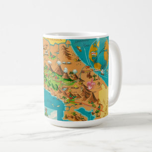 Illustrated COSTA RICA Map Mug