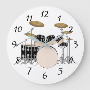 Illustrated drum set  all clock