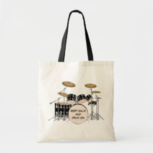Illustrated Drum Set Tote Bag