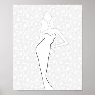 Illustrated Elegant Fashion Colouring Page Poster