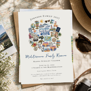 Illustrated Family Reunion Cruise Watercolor Invitation