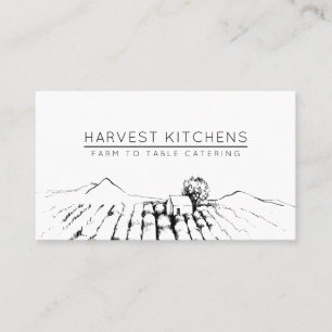 Illustrated Farm Field Catering Business Caterer Card