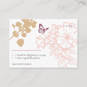 Illustrated Flowers & Butterfly Garden RSVP Enclosure Card
