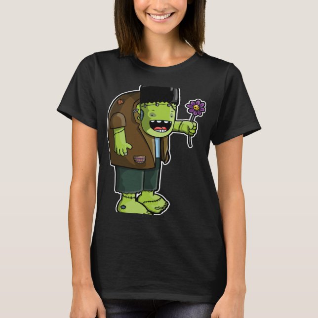 Illustrated Frankenstein Original Character Graphi T-Shirt (Front)