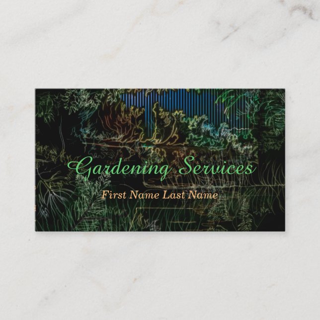 Illustrated Gardener Gardening Business Card (Front)