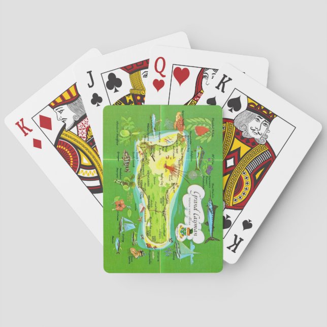 Illustrated Grand Cayman Map Playing Cards (Back)