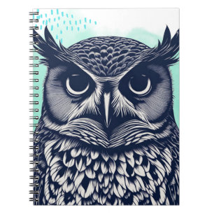 Illustrated Great Horned Owl Notebook Journal