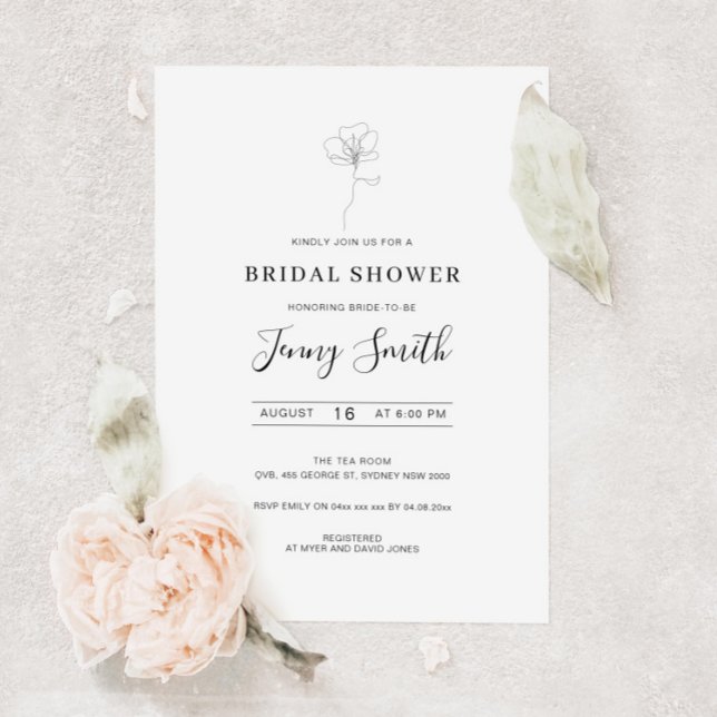 Illustrated hand drawn flower bridal shower invitation (Creator Uploaded)