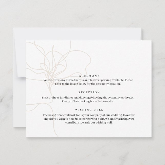 Illustrated hand drawn flower details card (Back)