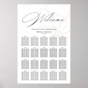 Illustrated Hand drawn flower Seating Chart