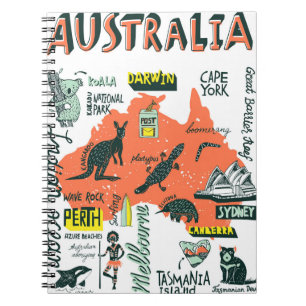Illustrated hand-drawn typography poster with the notebook