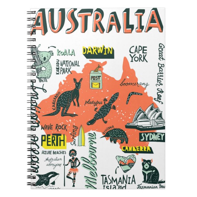 Illustrated hand-drawn typography poster with the  notebook (Front)