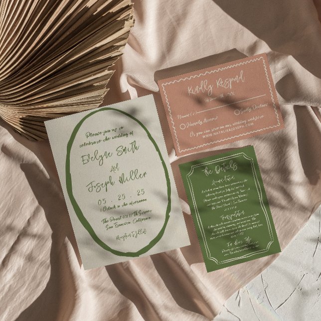 Illustrated Hand Drawn Written Unique Wedding Invitation (Creator Uploaded)