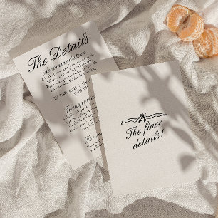 Illustrated Hand Written Drawn Wedding Details Enclosure Card