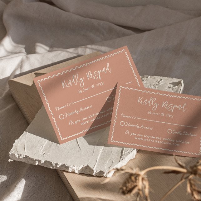 Illustrated Handwritten Drawn Scribble Wedding RSVP Card (Creator Uploaded)