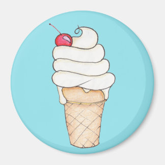Illustrated Ice Cream Cone Fridge Magnet