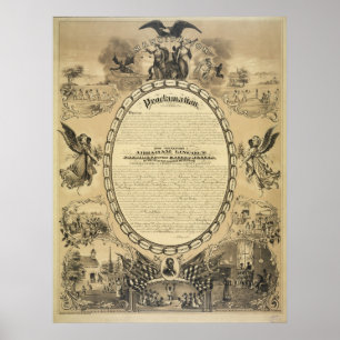 Illustrated Image of the Emancipation Proclamation Poster