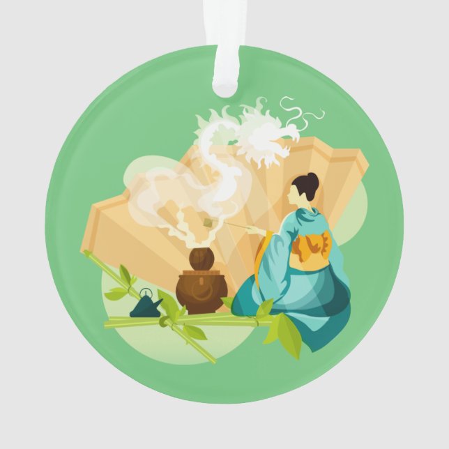 Illustrated Japanese Tea Ceremony, Dragon Ornament (Back)