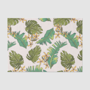 Illustrated Jungle Leaves Pattern Tissue Paper